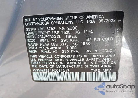 2023 Volkswagen Id.4 Pro/Pro S from USA, damaged, VIN 1V2VMPE81PC031217